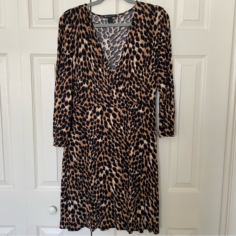 Animal Print Dress Jersey Wrap Style
